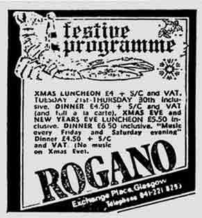 Rogano advert 1976
